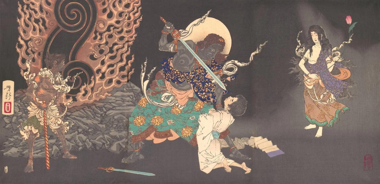 Fudo Myoo Minaccia un Novizio